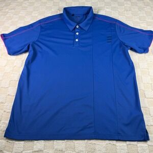Adidas Golf ClimaLite Polo Shirt Men's XL Blue Purple Trim Athletic